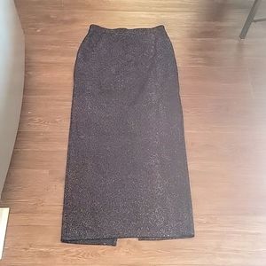 Black glitter maxi skirt